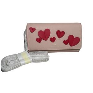 Kate Spade Heart Vellum Pink Red Hearts Crossbody